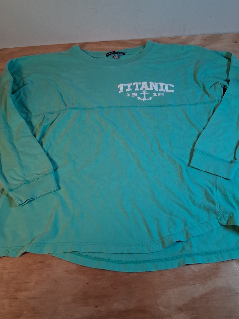 Basix Of America Womens Tee Sz L Titanic Spirit Jersey